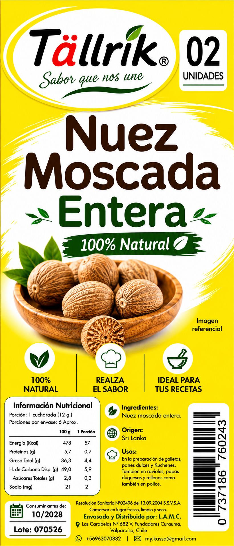 Etiqueta de Nuez moscada Tallrik